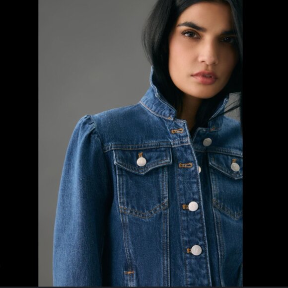 Brand New Pilcro Puff-Sleeve Denim Jacket - Picture 6 of 14